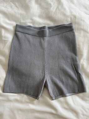 Jacquemus Gray Ribbed Bike Shorts
